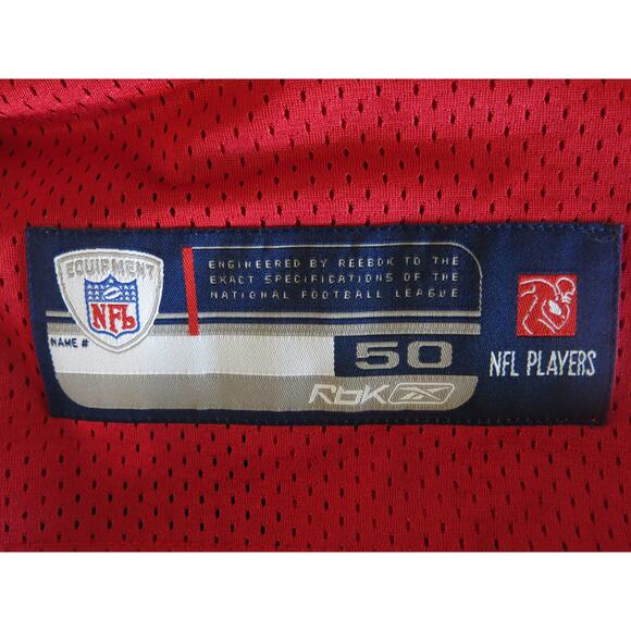 NFL TAMPA BAY BUCCANEERS Jersey Size 50 WFLA TV Station 8 Red Reebok Football - Picture 6 of 6